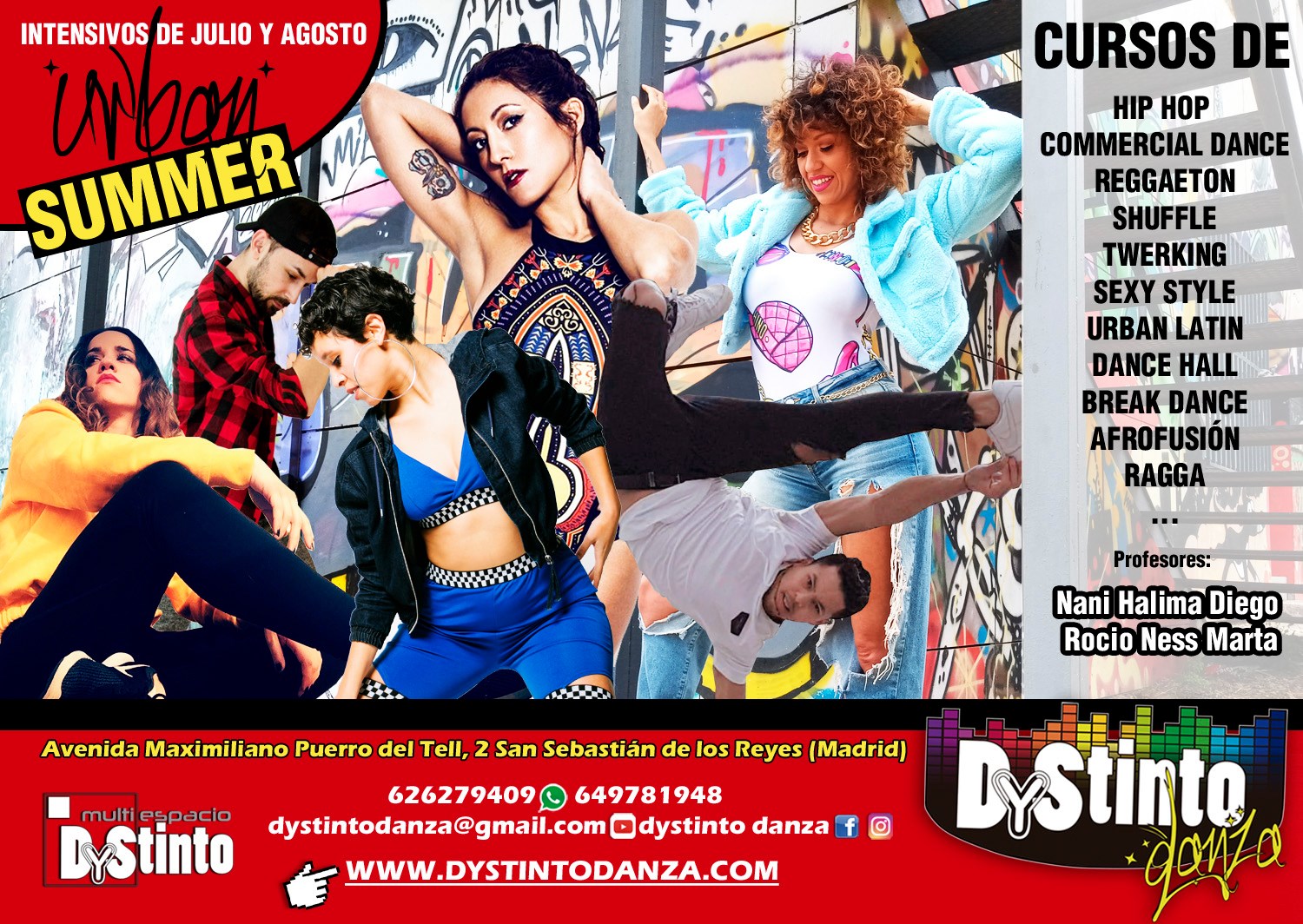 Profesores del Urban Summer de Dystinto Danza